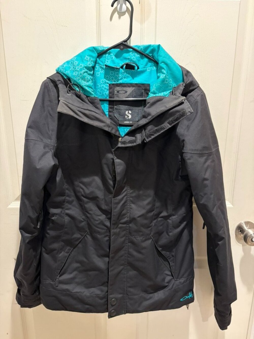 Gorpcore Oakley Women's Loose Fit Ski Snowboard Jacket Black Teal Small